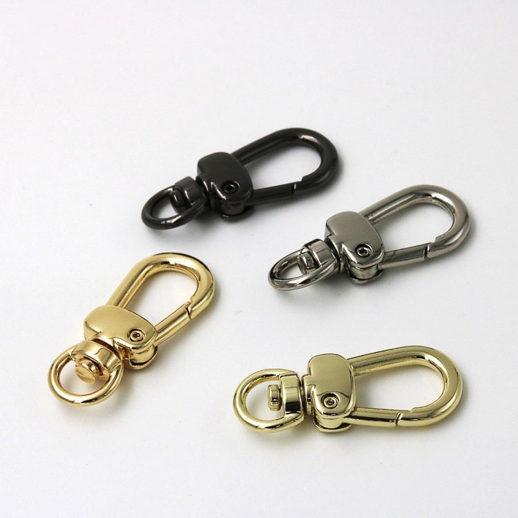 9k Solid Yellow Gold Swivel Push Lock Clasp Solid Gold Albert Swivel Clasp  With Closed Ring Anti Tangle Chain Clasp Gold Findings 