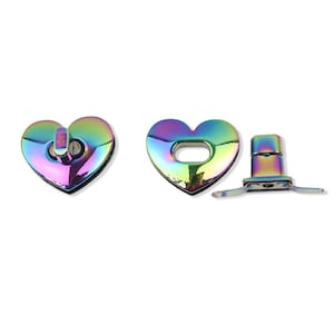 Rainbow Bag lock Heart Twist Lock purse lock handbag lock Turn lock bag hardware zdjęcie 1