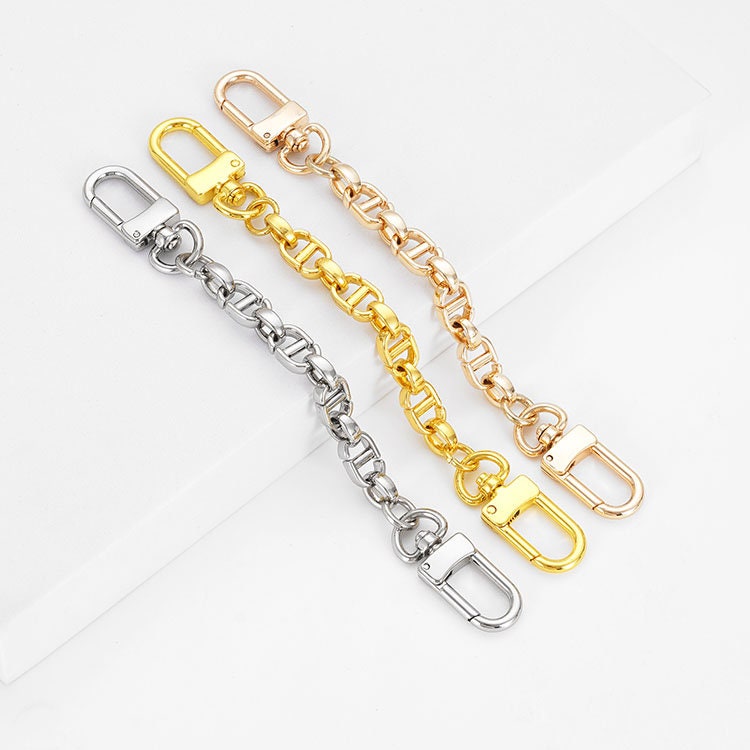 Strap Extender or Key Tether Fancy Cuban Link Chain With 