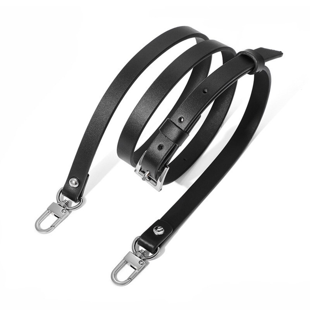 Black Leather Bag Strap 1.5cm Leather Purse Strap Leather Etsy