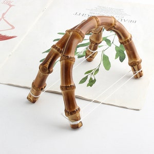 A pair of Bamboo Handles for Bag Handle 12cm4.7 in 15cm5.9 in Bamboo Purse Handle handbag handle image 6