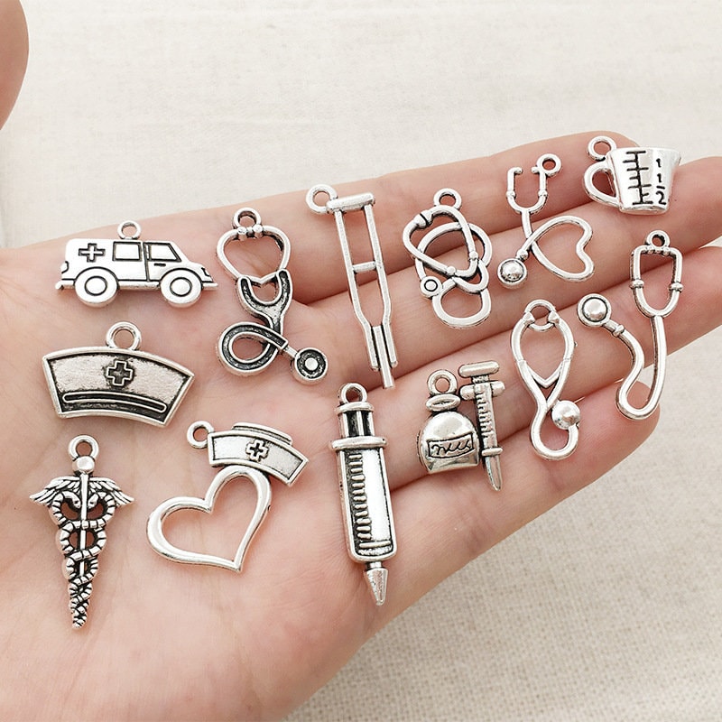 Assorted 50 Enamel Charms Gold Metal Charms, Small Alloy Jewelry Charms Collection, DIY Bracelet Charms