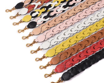 High quality Woven Bag strap 4cm PU Leather Purse strap Replacement strap PU Leather strap handbag strap