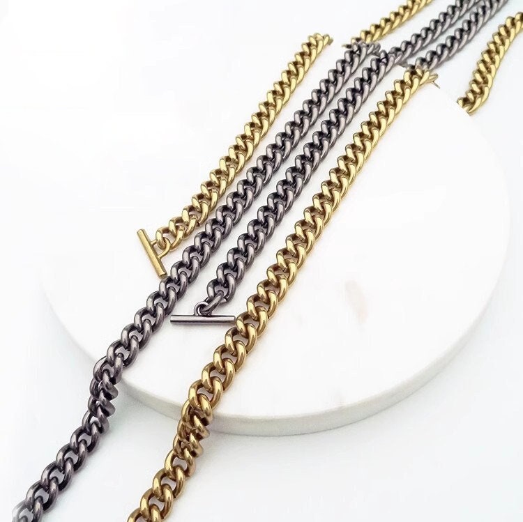 3FT Gold Plated Chain Necklace Extenders Bag Chain Replacement Fit for  Jewelry Making DIY Necklace Bracelet Handbag Chain Iron Replacement Strap