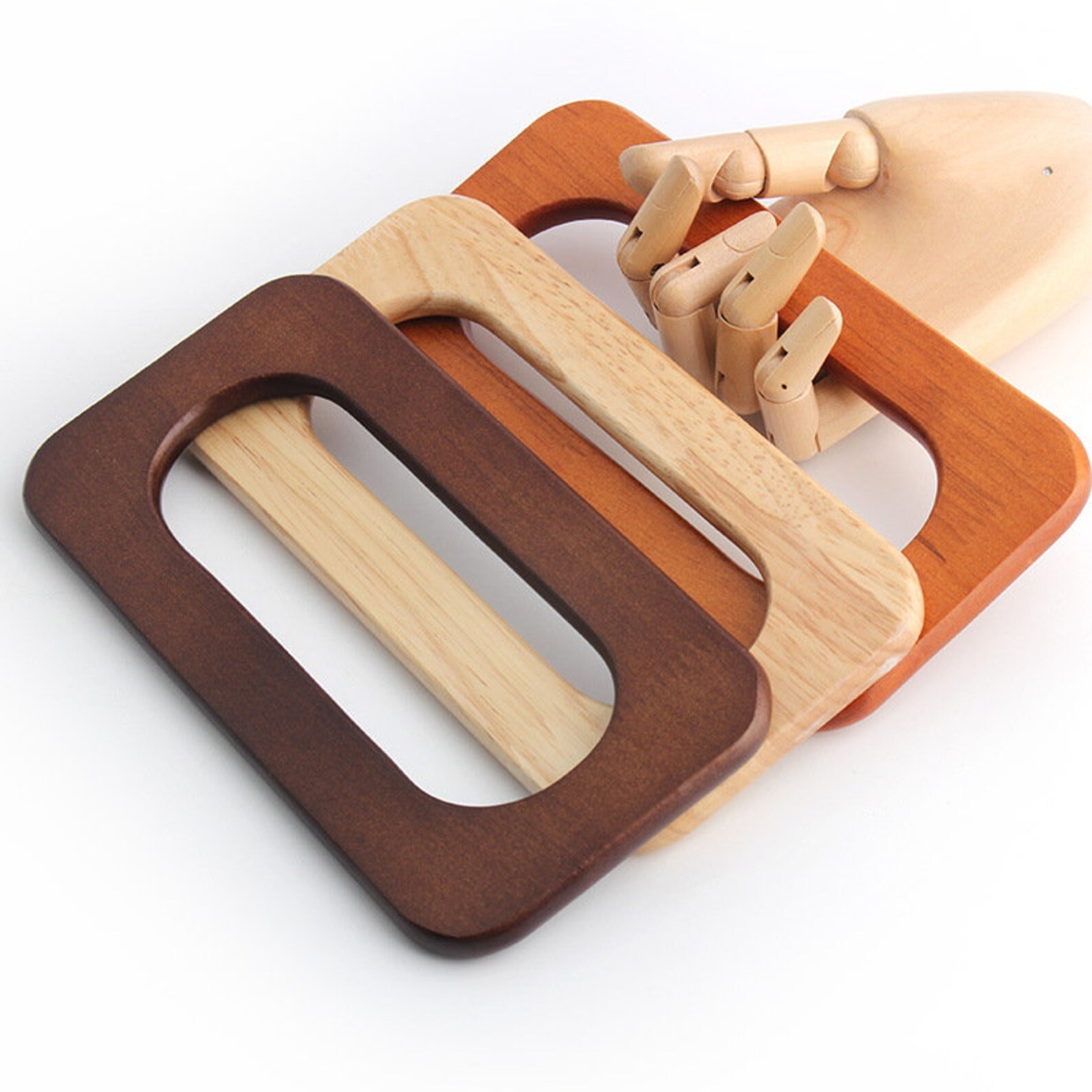 A Pair of Wooden Handles for Bag Crochket Bag Handles Wood Bag Etsy