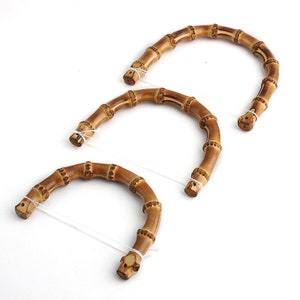 A pair of Bamboo Handles for Bag Handle 12cm4.7 in 15cm5.9 in Bamboo Purse Handle handbag handle image 3