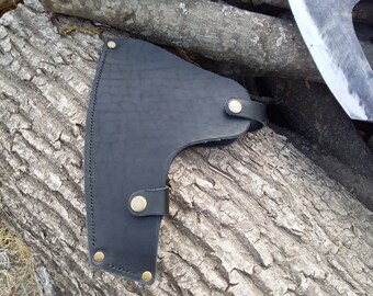 Leather sheath for bearded axe