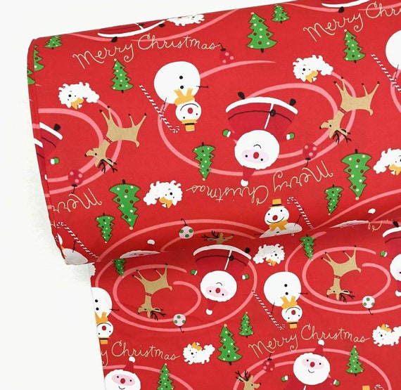 CHRISTMAS FABRIC by the yard Christmas print 100 Cotton Etsy