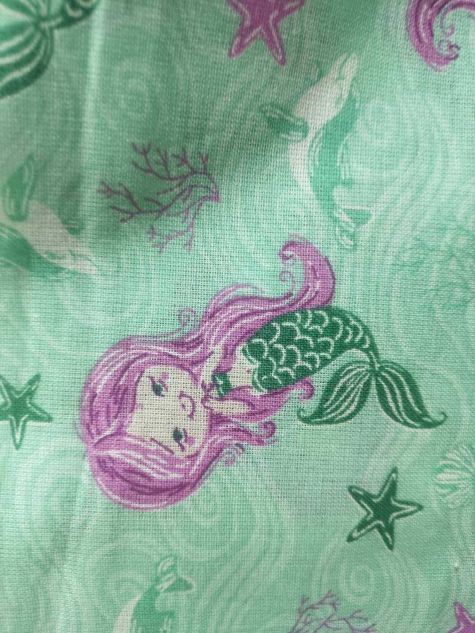MERMAID fabric cotton fabric by the yard Fish fabric Baby Etsy