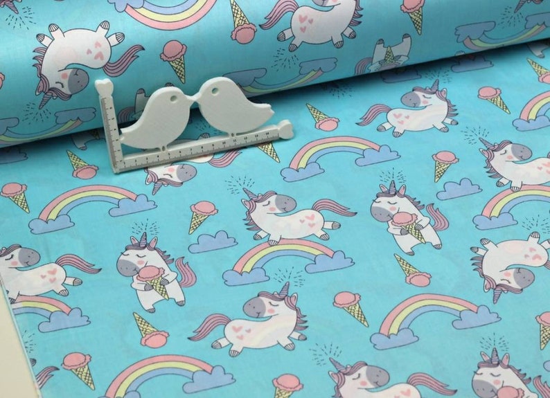 UNICORN FABRIC Unicorn print 100 Cotton fabric by the yard Etsy