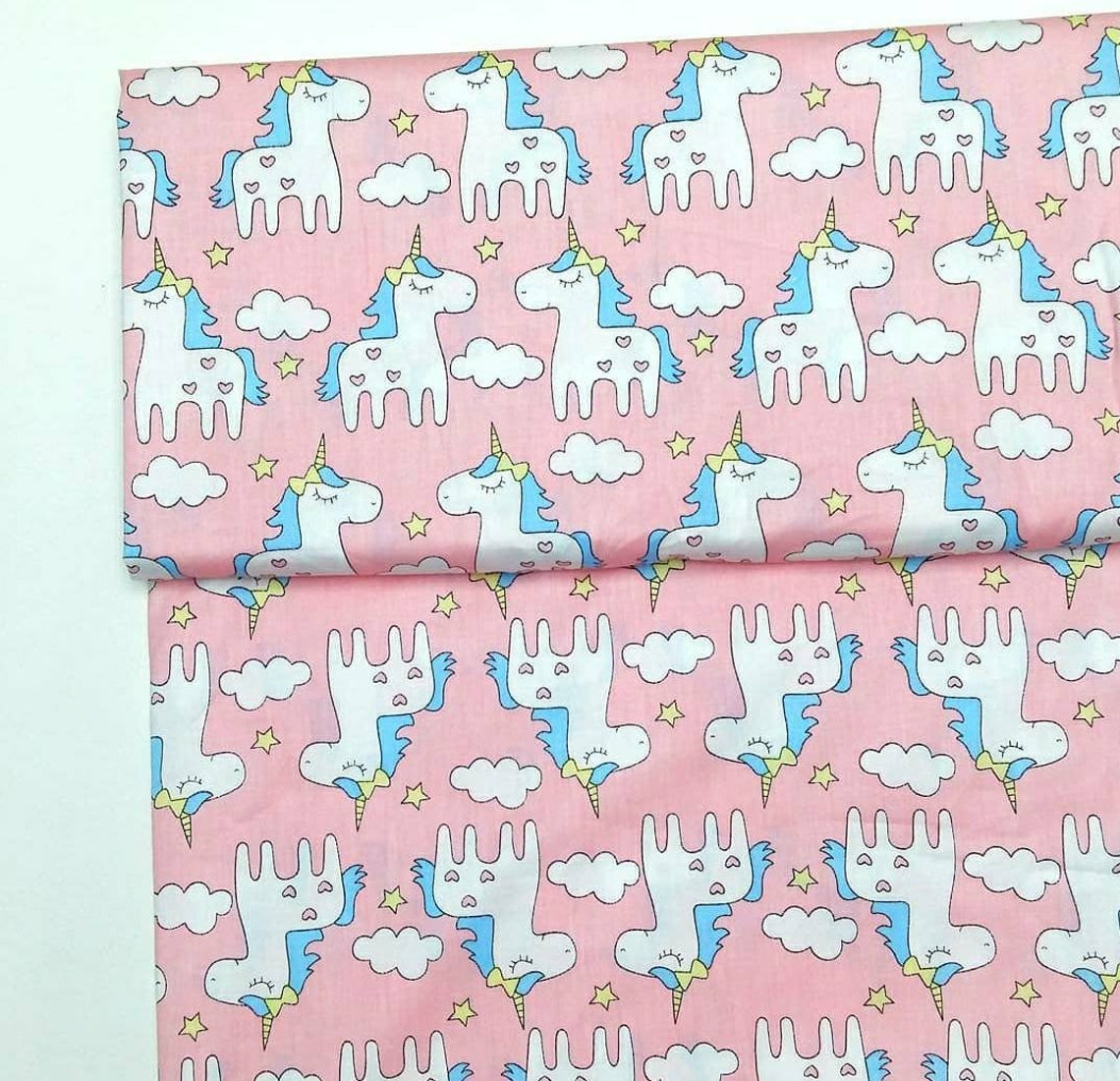 UNICORN FABRIC Unicorn print 100% Cotton fabric by the yard | Etsy