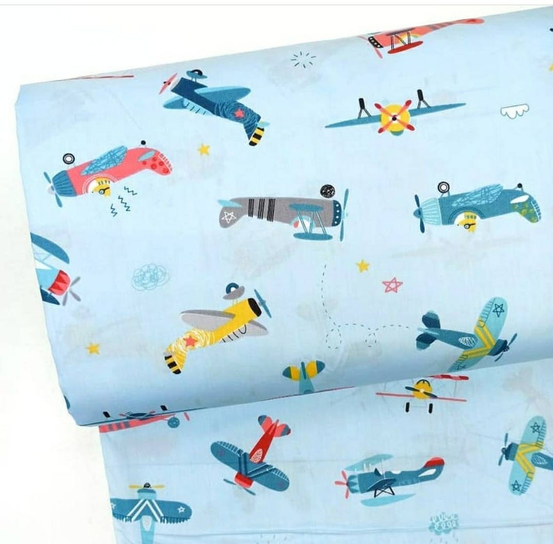 Airplane FABRIC cotton fabric by the yard Aircraft fabric Baby Etsy