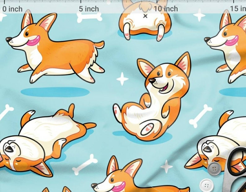 FABRIC Dog fabric Cotton fabric by the yard dog print Etsy