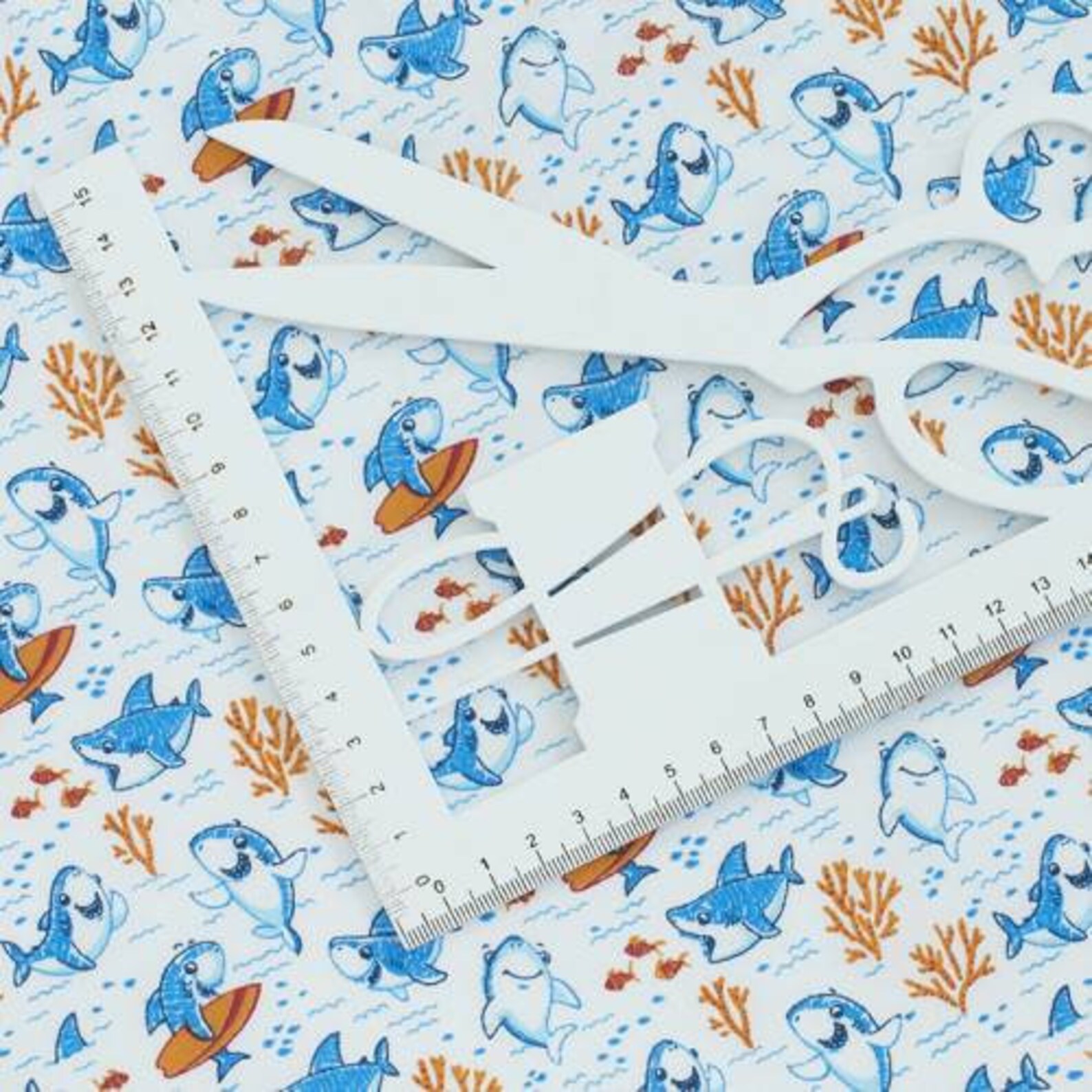 BABY SHARK fabric cotton fabric by the yard Fish fabric Baby Etsy