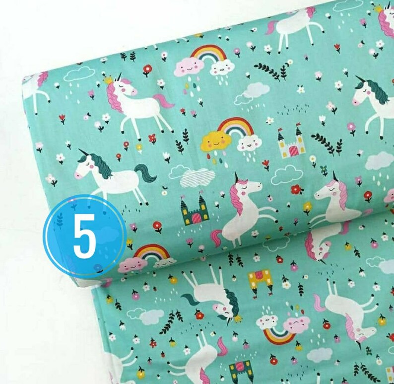 UNICORN FABRIC Unicorn print 100 Cotton fabric by the yard Etsy