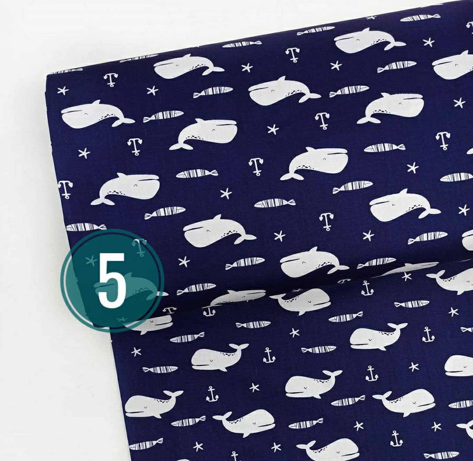 WHALE FABRIC Whale print 100 Cotton fabric by the yard Etsy