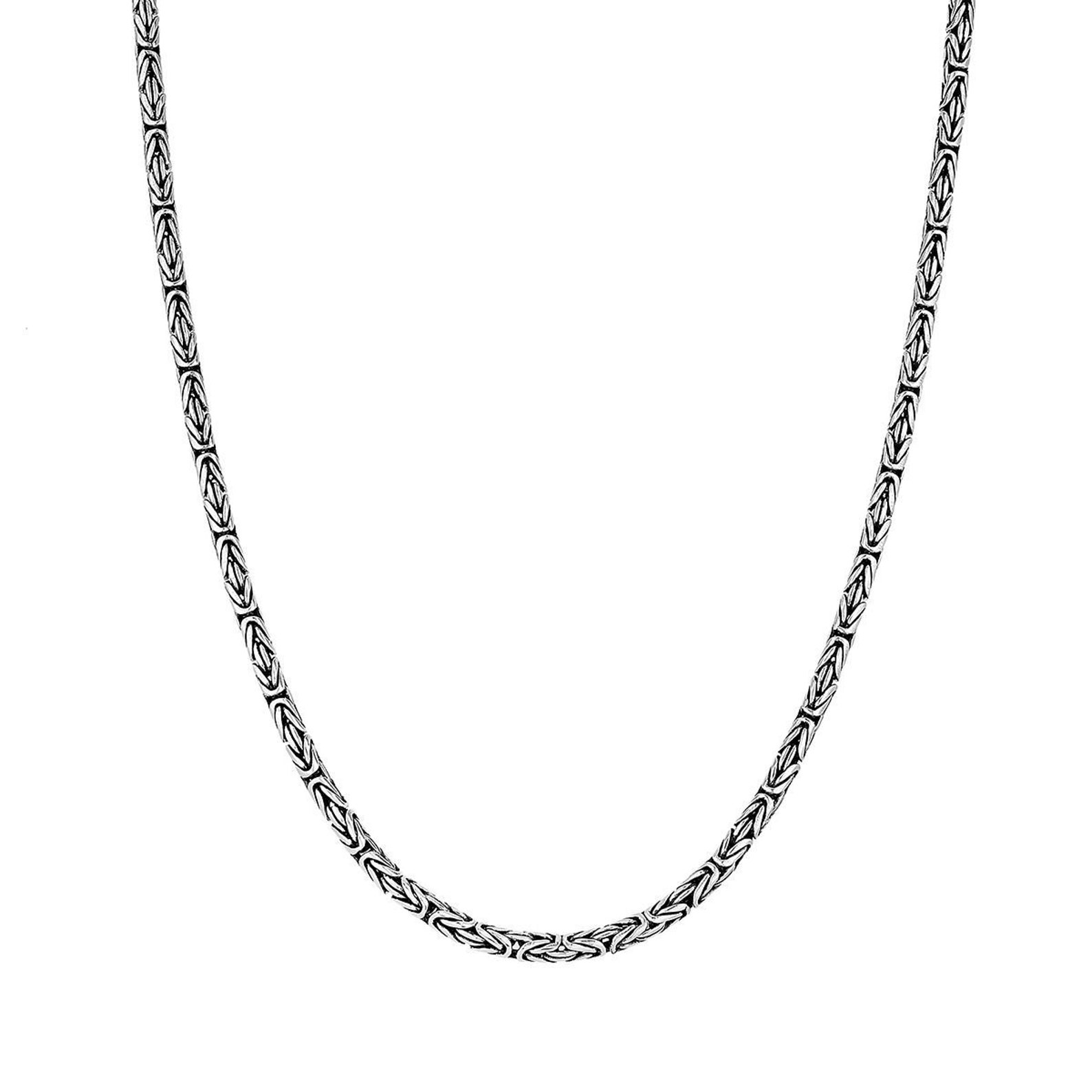 5 mm Kings Chain Mens Sterling Silver Byzantine Necklace Etsy