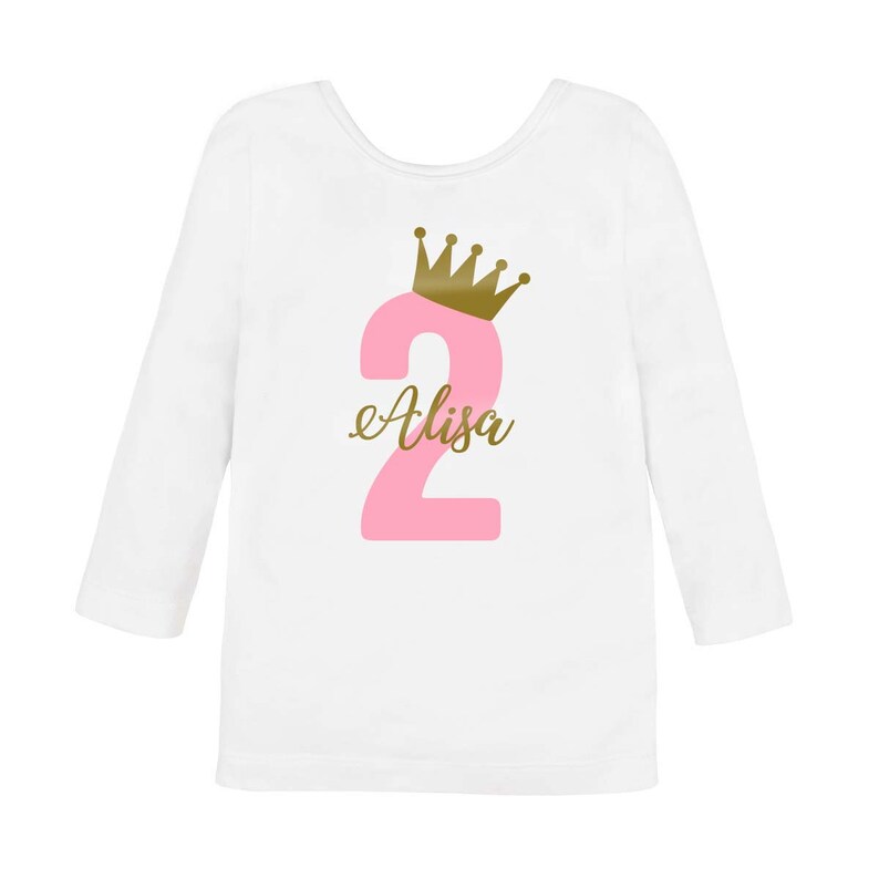 number 1-7 Personalized Birthday with custom name /& age T-shirt Birthday T-shirt for she birthday Crown birthday Fast Shipping!