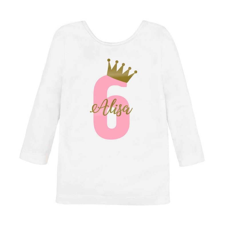 number 1-7 Personalized Birthday with custom name /& age T-shirt Birthday T-shirt for she birthday Crown birthday Fast Shipping!