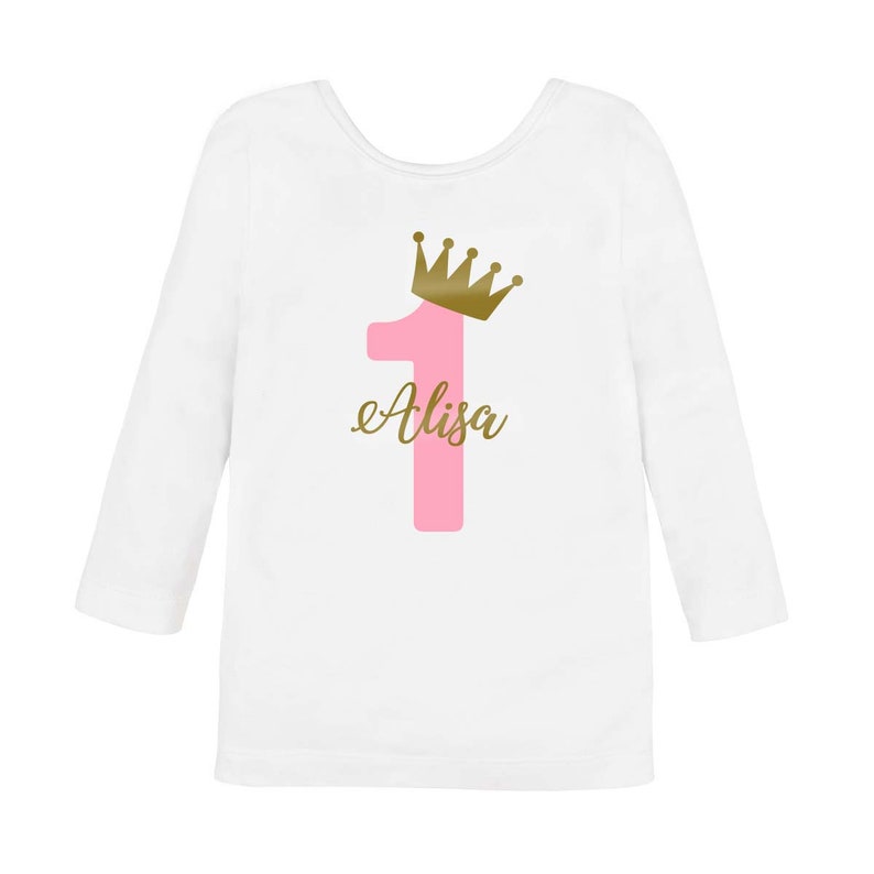 number 1-7 Personalized Birthday with custom name /& age T-shirt Birthday T-shirt for she birthday Crown birthday Fast Shipping!
