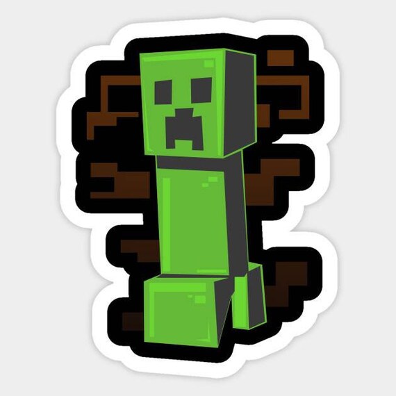 Green creeper sticker decal Etsy