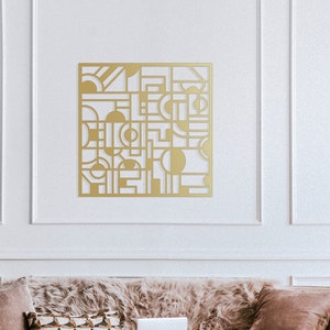 Modern Luxury Style Metal Decor, Art-deco Metal Wall Art, Minimal Office Wall Hangings, Gift for Him, Christmas Gift