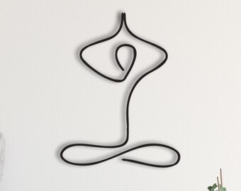 Yogi Metal Wall Art: Minimalist Yoga Studio Decor