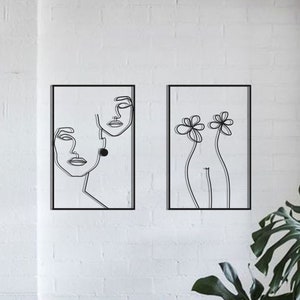 Woman Body Metal Wall Decor, Metal Wall Decor Set, Large Wall Decor, Unique Wall Art, Female Body Abstract, Living Room Wall