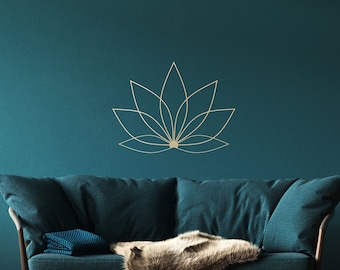 Gold Lotus Minimal Wall Decor, Yoga Teacher Gift, Minimalist Wall Decor