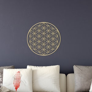 flower of life gold wall decor, gold metal wall art