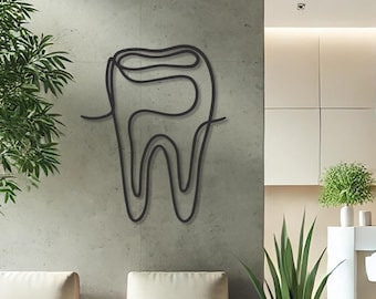 Dentist Metal Wall Art, Tooth Metal Art, Dental Office Wall Decor, Modern Dentist Decor, Unique Dental Clinic Wall Art