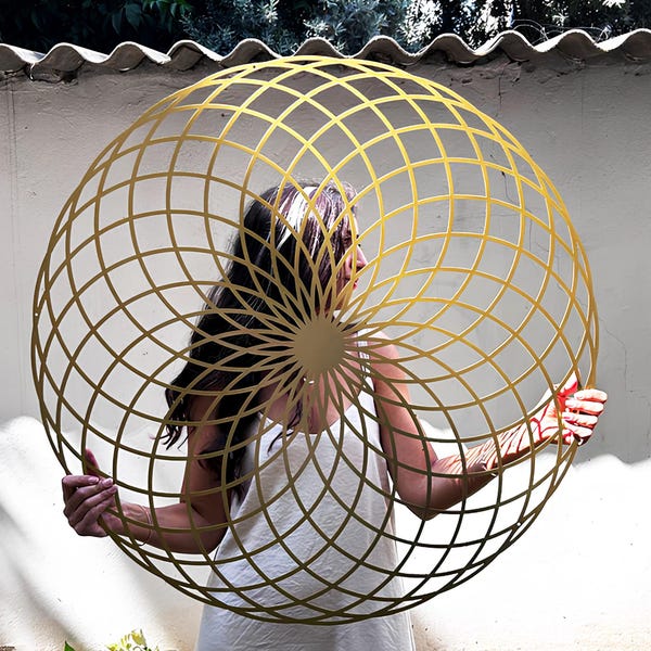 Eternal Life Lotus Metal Wall Art: Gold Sacred Geometry