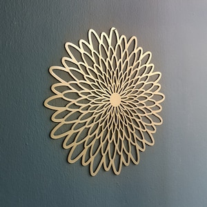 Circular Gold Wall Decor, Flower Metal Wall Art, Large Wall Art, Daisy Wall Art, Mandala Decor, Bed-Top Decor, Modern Living Room Decor
