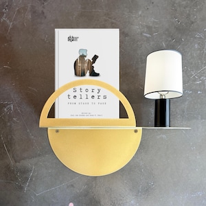 Minimalist Metal Floating Nightstand, Modern Wall-Mounted Shelf, Mini Bedside Table, Modern Magazine Holder