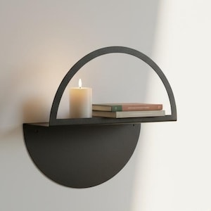 Minimal Metal NightStand, Floating Bedside Table, Modern BookShelf, Wall Mounted Bedside