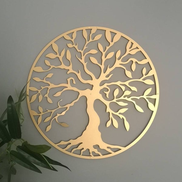 Baum des Lebens Metall Wandkunst, Gold Wanddekoration, Stammbaum Wanddekoration, Gold Baum des Lebens, Wohnzimmer Dekor, Leben des Baumes, Weihnachtsgeschenk