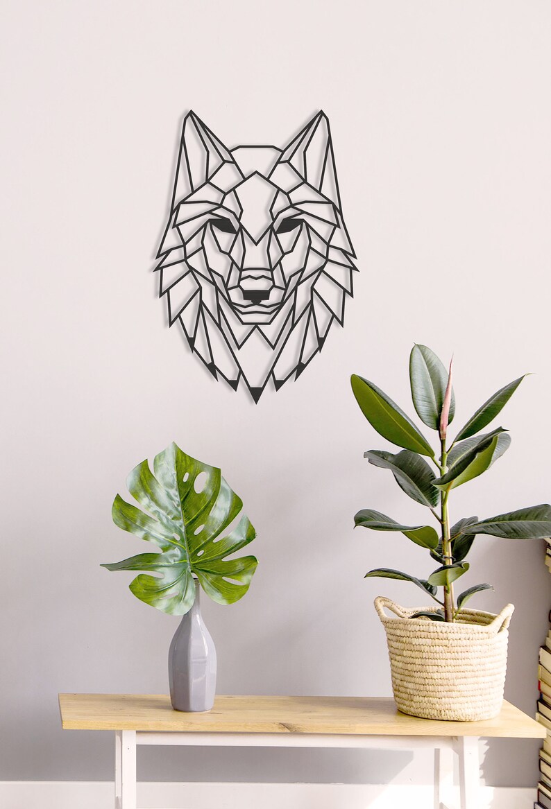 Wolf Metal Wall Art Wolf Metal Art Decor Livingroom Wall Etsy