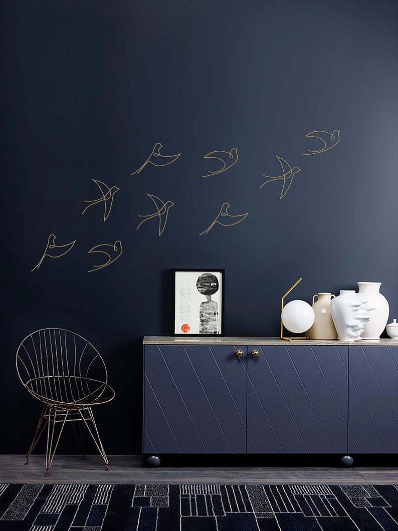 gold birds wall decor set