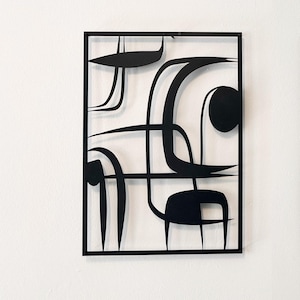 Abstract Metal Wall Art, Living Room Artwork, Entryway Metal Decor, Metal Sculpture, Unique Wall Decor, Mid-Century Wall Decor
