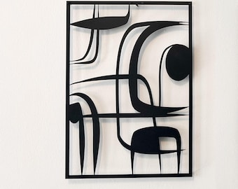 Abstract Metal Wall Art: Mid-Century Modern Sculpture