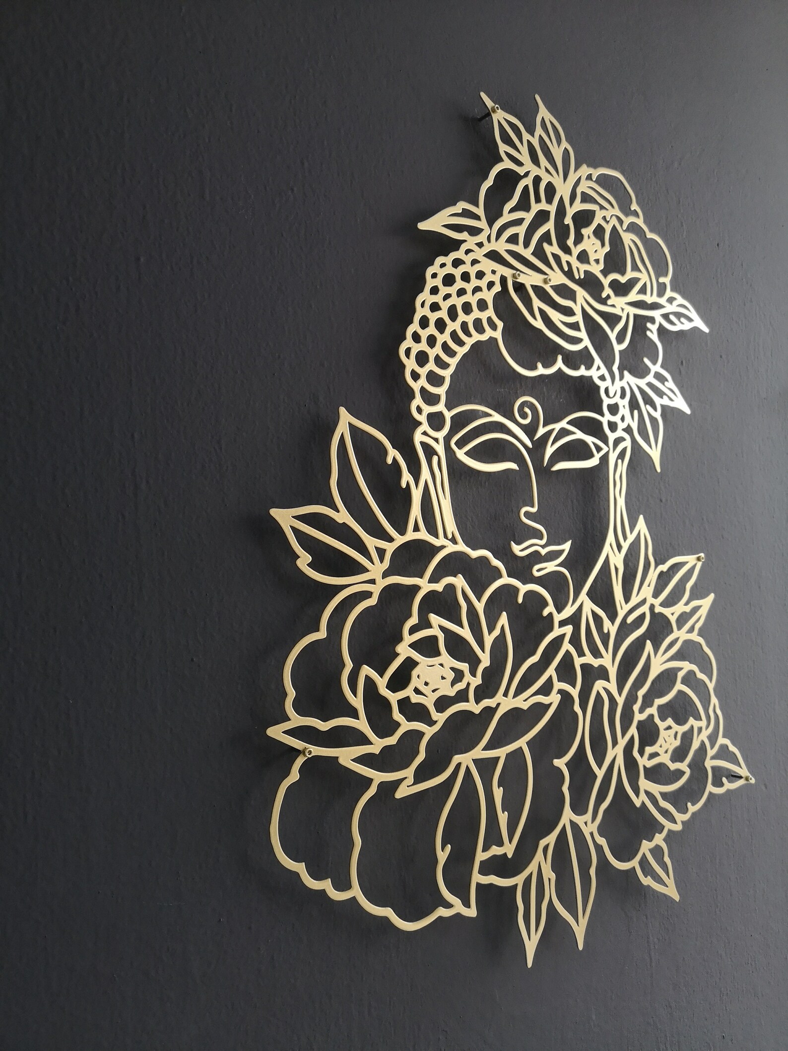 Buddha Metal Wall Art Gold Wall Decor Buddha Wall Decor Etsy