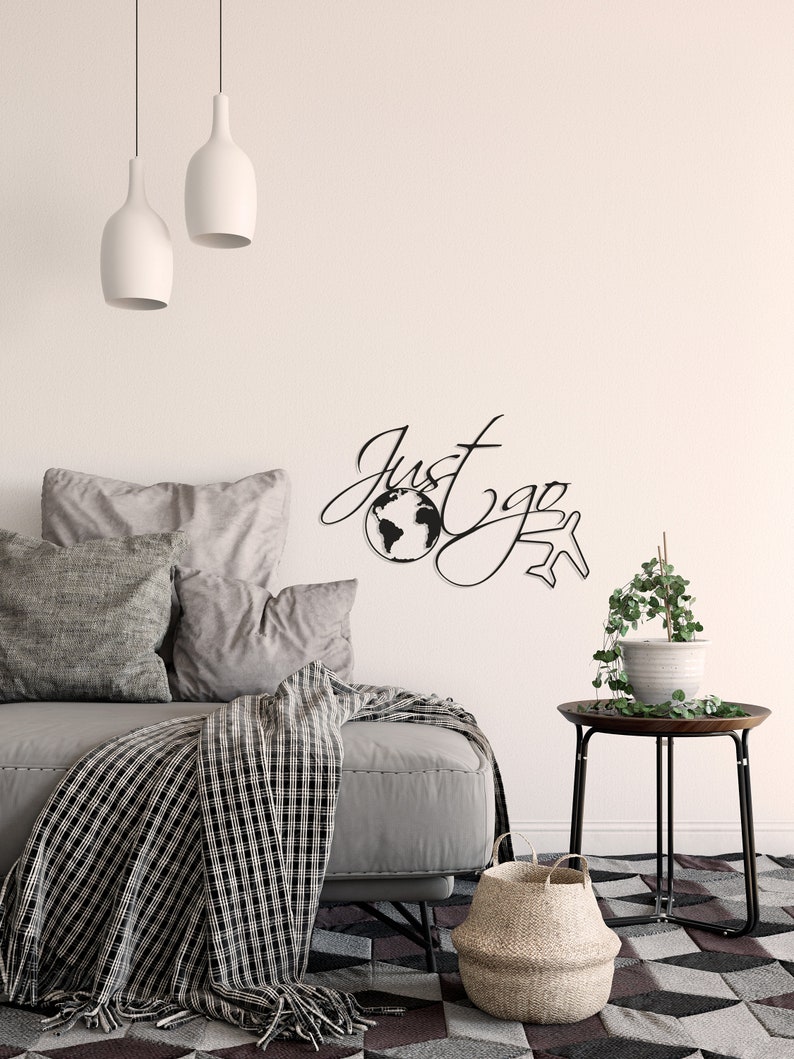 Metal World Map Just Go Metal Wall Art World Map Wall Decor Etsy UK