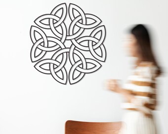 Eternal Knot Metal Wall Art: Sacred Geometry, Buddhist Symbol