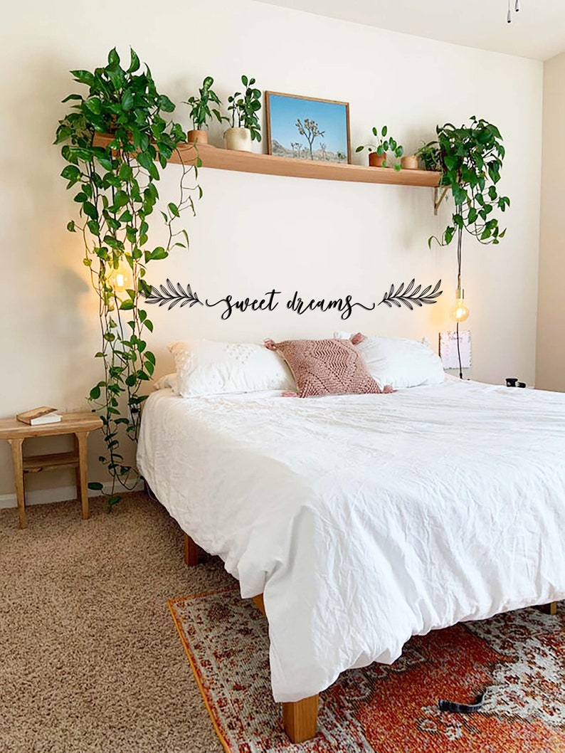 Sweet Dreams Sign, Metal Sign, Bedroom Wall Decor, Above Bed Decor, Over The Bed Wall Decor, Large Wall Decor, Valentine's Day Gift image 2