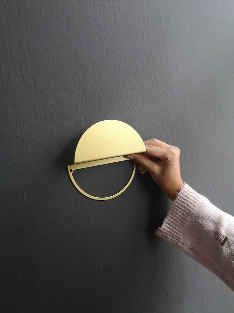 Crochets muraux en métal minimalistes : porte-manteau moderne, cintre pour chapeau - Lot de 4 image 11
