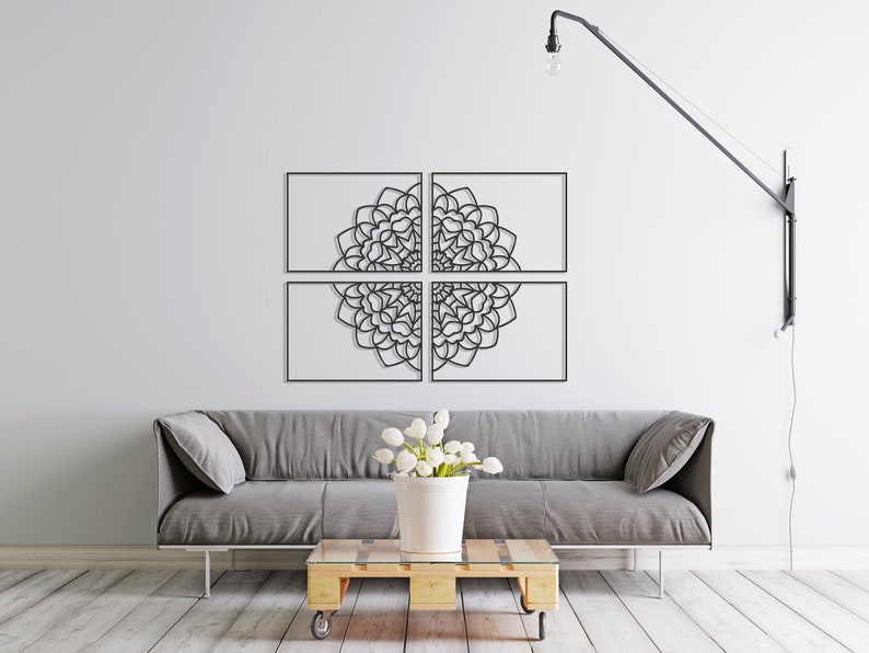 Mandala XL Wall Decor Metal Wall Art Set Geometric Decor Etsy