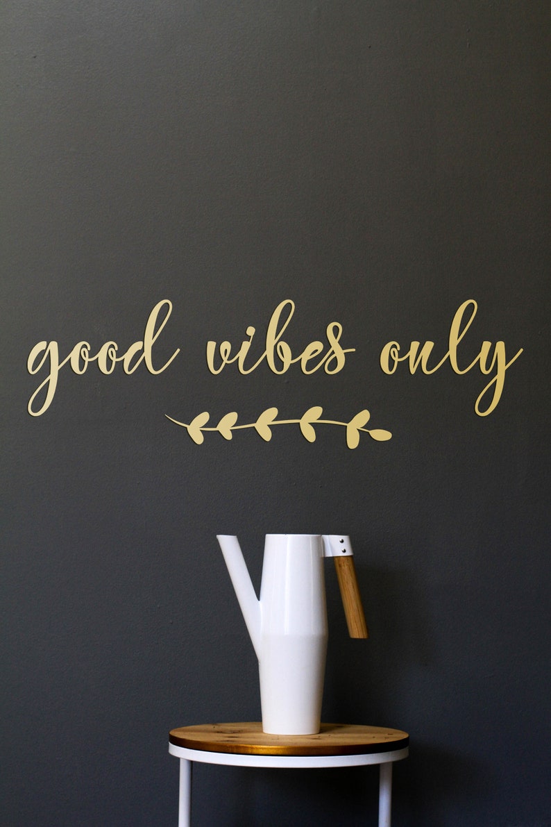 Good Vibes Only Gold Letters Wall Decor Metal Wall Art Etsy