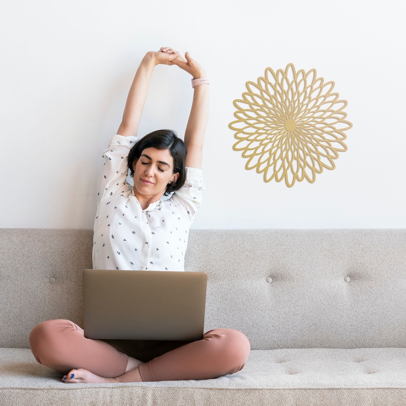 Gold Wall Decor Flower Metal Wall Art Large Wall Art Daisy Etsy