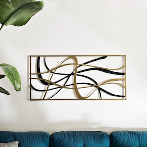 Black And Gold Metal Wall Art