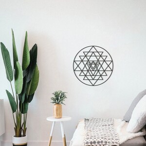 Sri Yantra Metal Wall Art - Sacred Geometry Decor, Gold Torus Mandala For Living Room, Meditation Space (24x24 Inches) - View #6